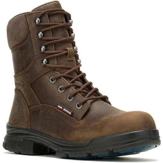 Wolverine Men's Durashocks Slip Resistant Icon 8" Soft Toe Waterproof Work Boot - Brown - W240029 7 / Medium / Black - Overlook Boots