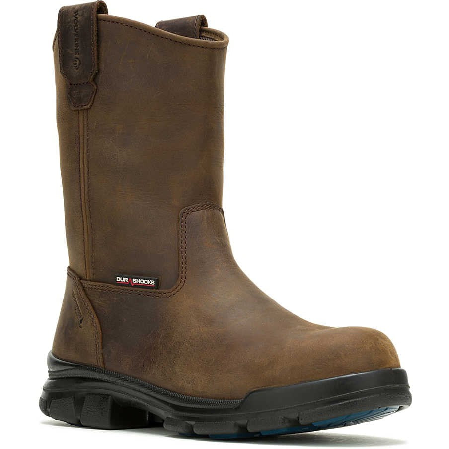 Wolverine Men's Durashocks Icon Composite Toe Waterproof Wellington Work Boot -Brown- W241104 7 / Medium / Dark Brown - Overlook Boots