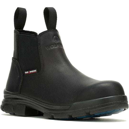 Wolverine Men's Durashocks Icon Soft Toe Waterproof Romeo Work Boot -Black- W240046 7 / Medium / Black - Overlook Boots