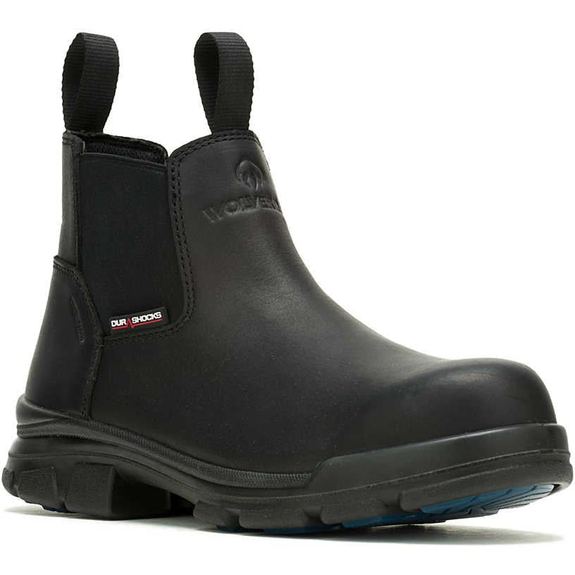 Wolverine Men's Durashocks Icon Soft Toe Waterproof Romeo Work Boot -Black- W240046 7 / Medium / Black - Overlook Boots