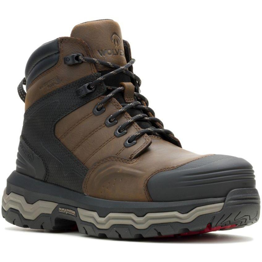 Wolverine Men's Alpha ft 6" Soft Toe Waterproof Infinity System Work Boot - Dark Coffee - W250051 7 / Medium / Brown - Overlook Boots