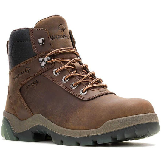 Wolverine Men's Vantage Ft 6" Comp Toe Waterproof Carbonmax Work Boot - Brown - W251010 7 / Medium / Dark Brown - Overlook Boots