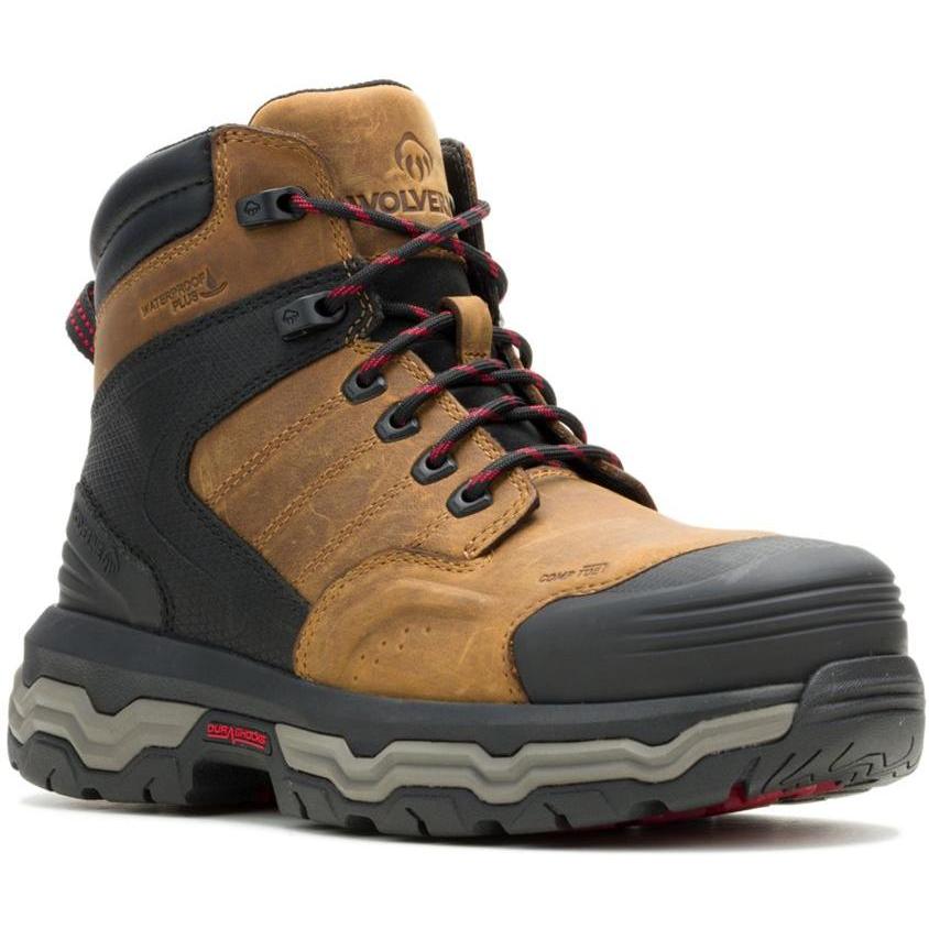 Wolverine Men's Alpha ft 6" Comp Toe Waterproof CarbonMax Work Boot - Tan - W251098 7 / Medium / Tan - Overlook Boots
