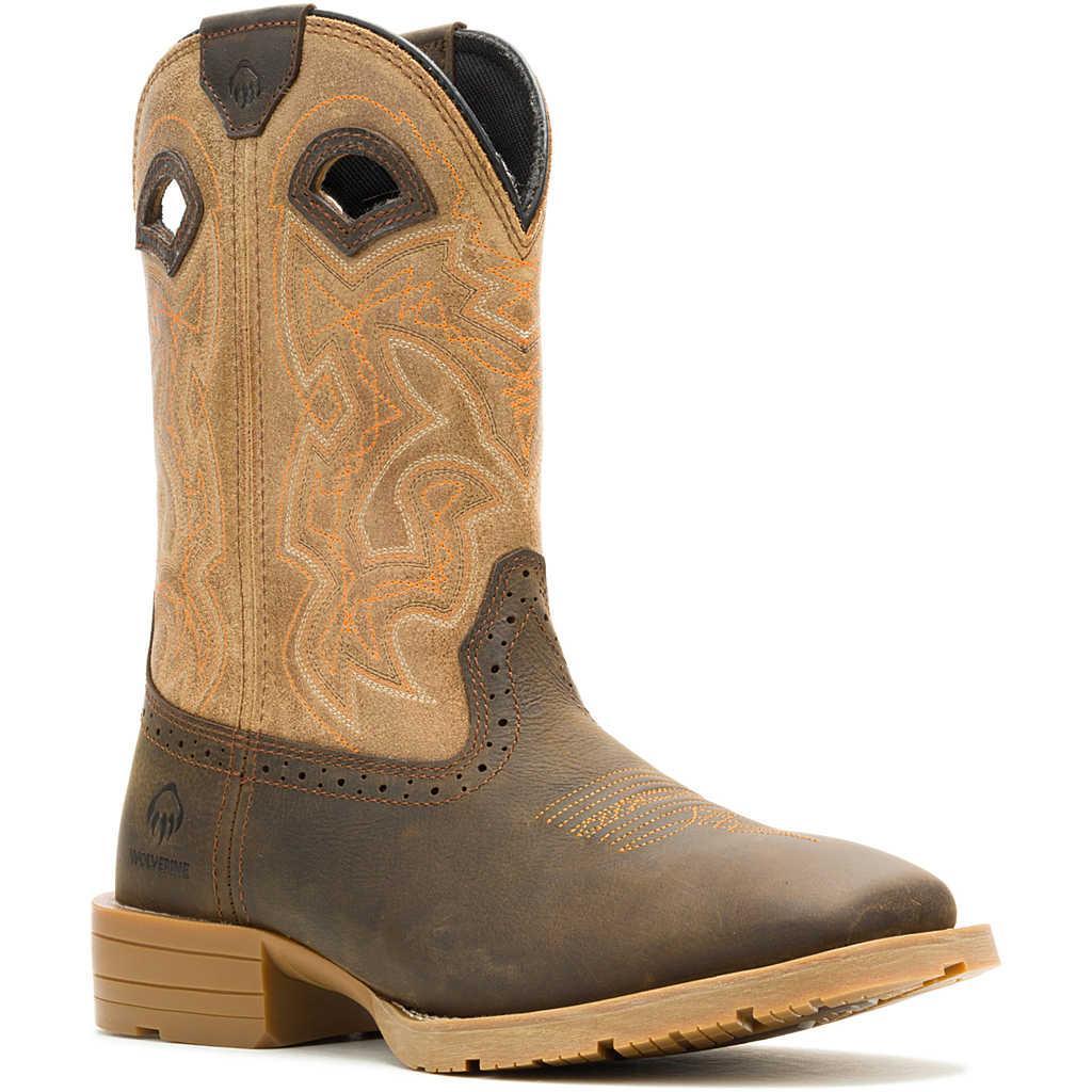 Wolverine Men's Wheatland Soft Toe Pull On Wellington Western Work Boot - Coyote - W260003 7 / Medium / Dark Brown - Overlook Boots