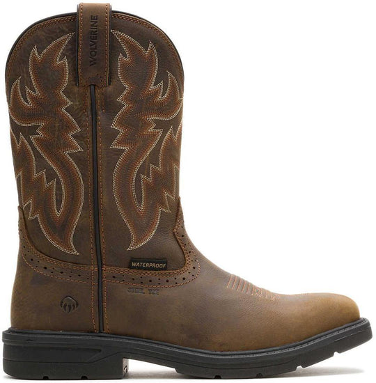 Wolverine Men's Rancher Level Steel Toe Waterproof Western Work Boot - Coffee - W251049 - Overlook Boots