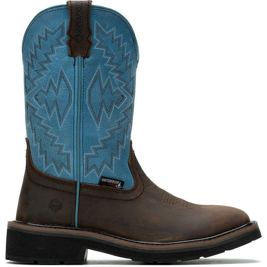 Wolverine Women's Rancher Arrow Steel Toe Waterproof Western Work Boot- Blue- W241053 5 / Medium / Blue - Overlook Boots