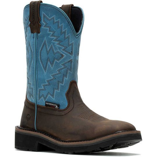 Wolverine Women's Rancher Arrow Steel Toe Waterproof Western Work Boot- Blue- W241053 - Overlook Boots