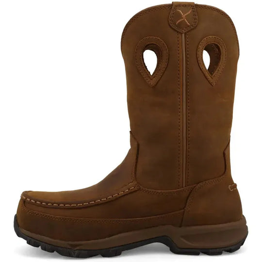 Twisted X Women's BarnShield 10" Nano Toe Waterproof Pull On Hiker Boot - Distressed Saddle - WHKBNW1 - Overlook Boots