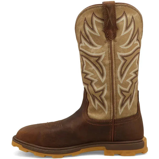 Twisted X Women's UltraLite X 11" Square Toe Western Work Boot - Bison - WULN002 - Overlook Boots