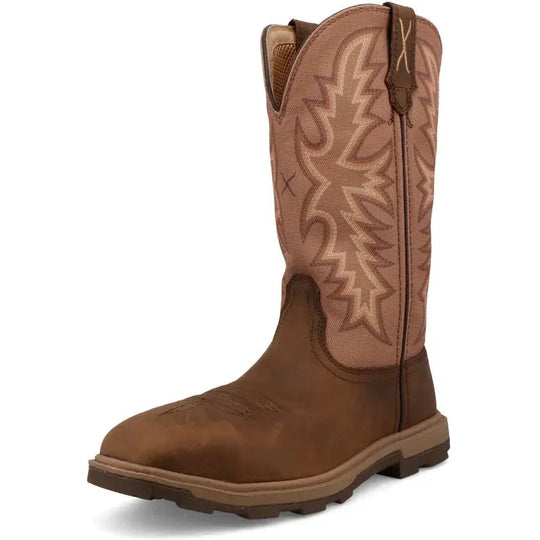 Twisted X Women's UltraLite X 11" Composite Toe Pull On Western Work Boot - Tobacco Brown - WULN004 - Overlook Boots