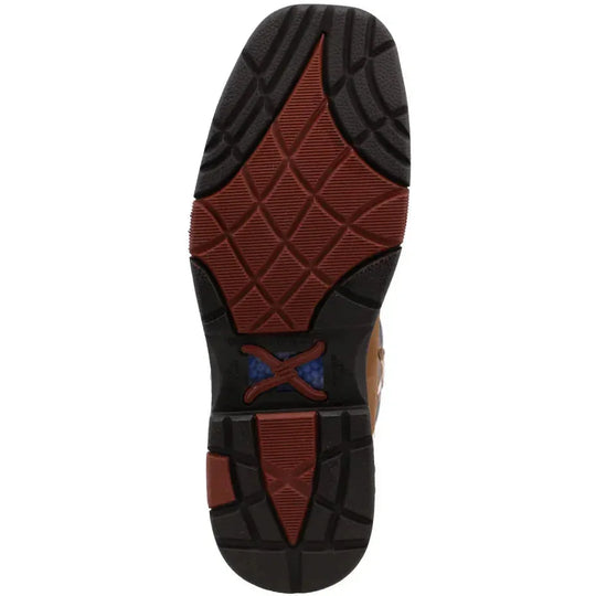 Twisted X Women's CellStretch 11" Alloy Toe Waterproof Western Work Boot - Brown & Navy - WXBAW01 - Overlook Boots