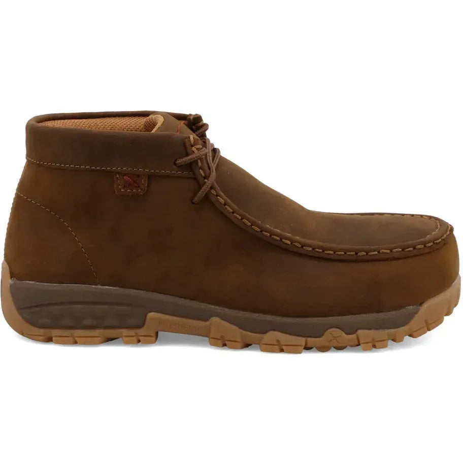 Twisted X Women's CellStretch Composite Toe Chukka Driving Work Boot - Distressed Saddle - WXCC001 5.5 / Medium / Tobacco - Overlook Boots