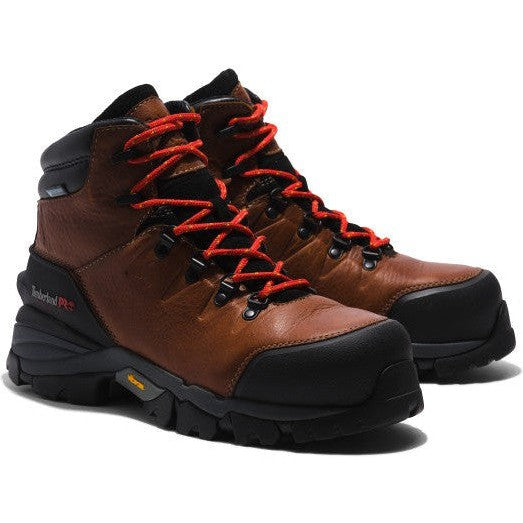 Timberland PRO Men's Heritage Hyperion 6" Composite Toe Waterproof Work Boot - Brown - TB1A5N4J214 7 / Medium / Brown - Overlook Boots