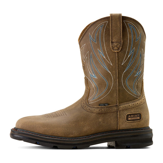 Ariat Men's Sierra Shock Shield 10" Steel Toe Western Work Boot - Brown Bomber - 10077013 - Overlook Boots