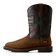Ariat Men's Activator Patriot 11" Steel Toe Waterproof Western Work Boot - Brown - 10080349 - Overlook Boots