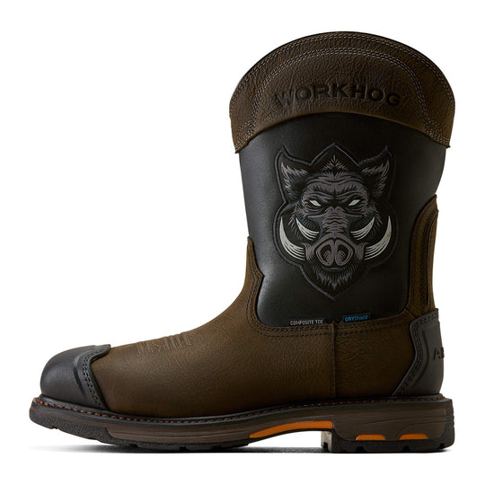 Ariat Men's WorkHog Full Boar 11" Composite Toe Waterproof Western Work Boot - Brown - 10082161 - Overlook Boots