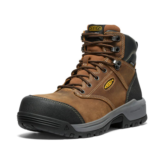 Keen Women's ESD Evanston 6" Carbon Toe Waterproof Work Boot - Brown - 1029391 - Overlook Boots