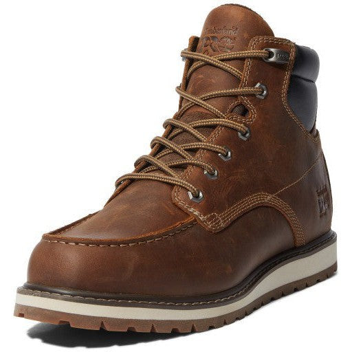 Timberland PRO Men's Irvine 6" Soft Toe Moc Toe Wedge Work Boot - Brown - TB1A42TY214 - Overlook Boots