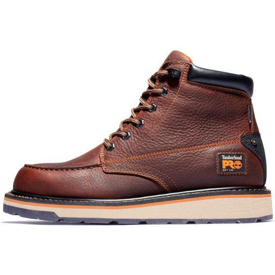 Timberland PRO Men's Gridworks 6" Soft Toe Moc Toe Waterproof Work Boot - Brown - TB1A1KRQ214 - Overlook Boots