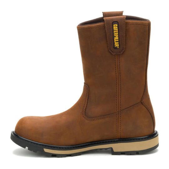 Cat Men's 247 10" Steel Toe Wellington Work Boot - Dark Brown - P91887 - Overlook Boots