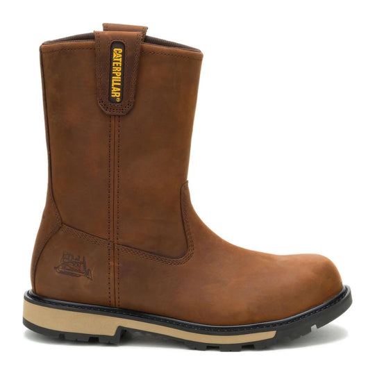 Cat Men's 247 10" Steel Toe Wellington Work Boot - Dark Brown - P91887 - Overlook Boots