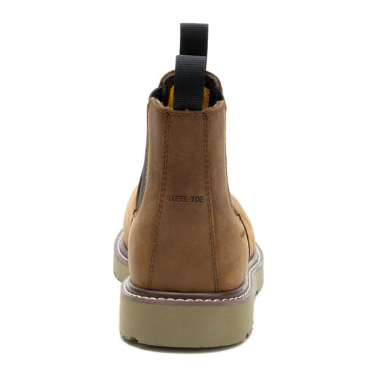 Cat Men's Reclaimer Wedge Steel Toe Waterproof Chelsea Work Boot - Dark Brown - P91898 - Overlook Boots