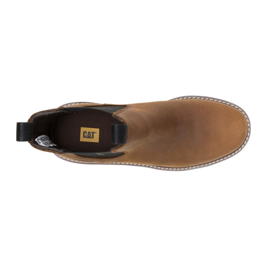 Cat Men's Reclaimer Wedge Steel Toe Waterproof Chelsea Work Boot - Dark Brown - P91898 - Overlook Boots