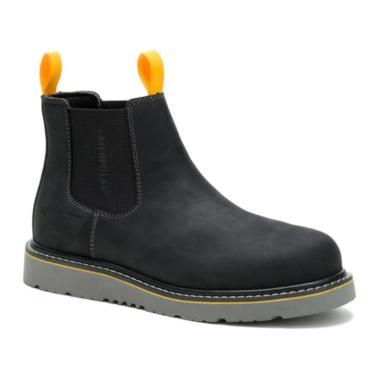 Cat Men's Reclaimer Wedge Steel Toe Waterproof Chelsea Work Boot - Black - P91899 6 / Medium / Black - Overlook Boots