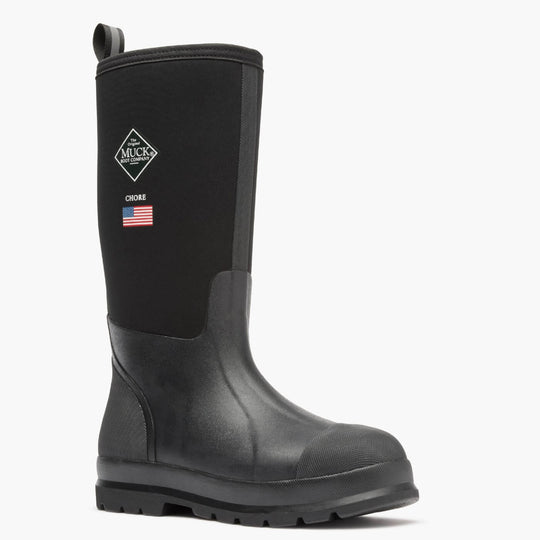 Muck Men's Chore Classic Tall USA Waterproof Neoprene Work Boot - Black - CHHUS00 - Overlook Boots