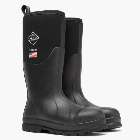 Muck Chore Classic Tall USA Bota de Trabajo para Hombre, Impermeable, Punta de Acero - Negro - CHSUS00 - Imagen 3