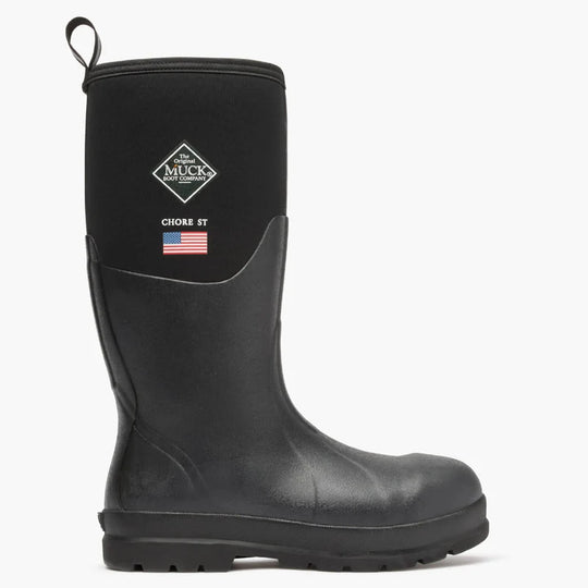 Muck Chore Classic Tall USA Bota de Trabajo para Hombre, Impermeable, Punta de Acero - Negro - CHSUS00 - Imagen 5