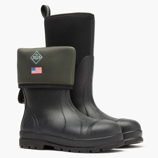 Muck Chore Classic Tall USA Bota de Trabajo para Hombre, Impermeable, Punta de Acero - Negro - CHSUS00 - Imagen 7