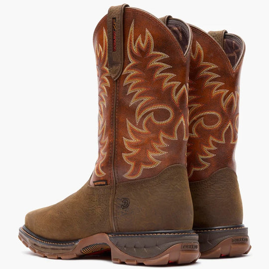 Durango Men's Maverick XP 11" Steel Toe Waterproof Pull-On Work Boot - Bark Brown / Cognac - DDB0546 - Overlook Boots