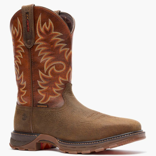 Durango Men's Maverick XP 11" Steel Toe Waterproof Pull-On Work Boot - Bark Brown / Cognac - DDB0546 7 / Medium / Bark Brown / Cognac - Overlook Boots