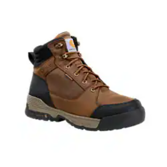 Carhartt Men's Force HD 6" Soft Toe Waterproof Work Boot- Brown- FX6103-M 7 / Medium / Bison Brown Oil Tan - Overlook Boots