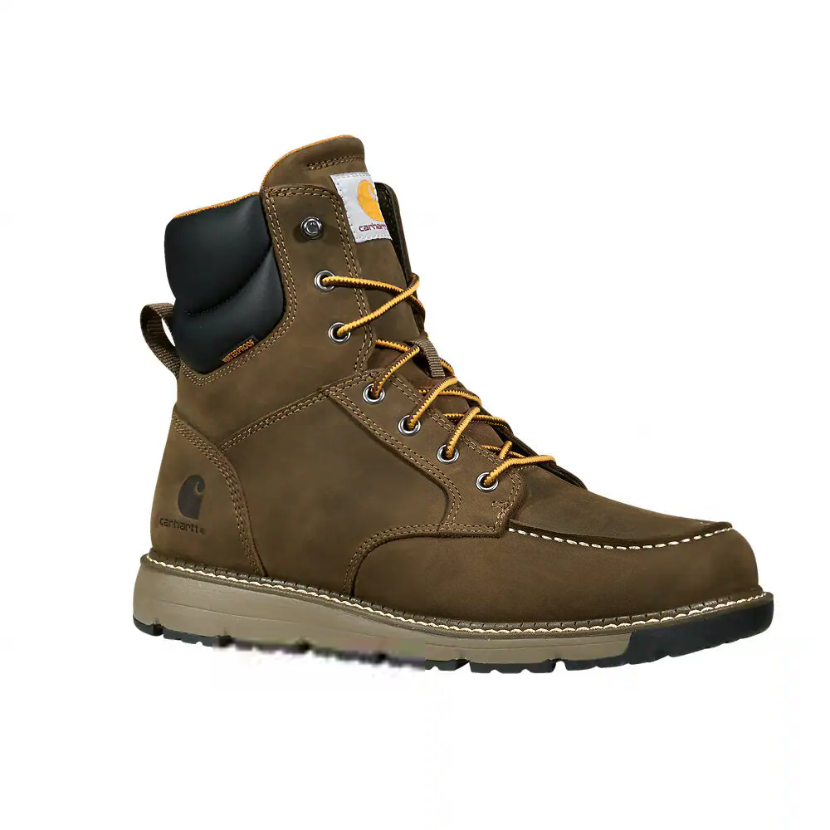 Carhartt Men's Millbrook 6" Nano Toe Waterproof Wedge Work Boot -Brown- FM6423-M 7 / Medium / Dark Brown - Overlook Boots