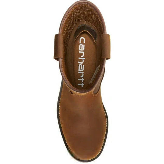 Carhartt Men's 10" Soft Toe Waterproof Wedge Wellington Work Boot -Brown- FW1032-M - Overlook Boots