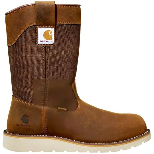 Carhartt Men's 10" Steel Toe Waterproof Wedge Wellington Work Boot -Brown- FW1232-M 8 / Medium / Brown - Overlook Boots