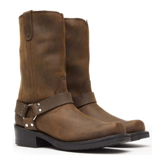 Durango Men's Harness 11" Soft Toe Pull-On Boot - Distressed Brown - DB594 - Overlook Boots