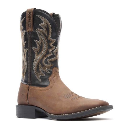 Durango Men's Shyloh 11" Square Toe Western Boot - Brawny Brown/Black Onyx - DDB0493 7 / Medium / Brawny Brown/Black Onyx - Overlook Boots