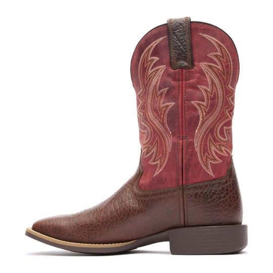 Durango Men's Shyloh 11" Square Toe Western Boot - Mahogany/Dynamite Red - DDB0494 - Overlook Boots