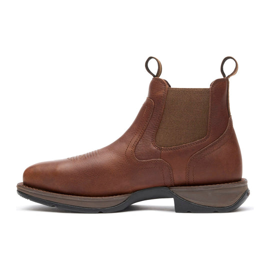 Durango Men's Red Dirt Rebel 5.5" Steel Toe Chelsea Work Boot - Mahogany Brown - DDB0541 - Overlook Boots