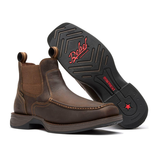 Durango Men's Red Dirt Rebel Ultra-Lite 5.5" Soft Toe Waterproof Chelsea Boot - Dark Earth - DDB0543 - Overlook Boots