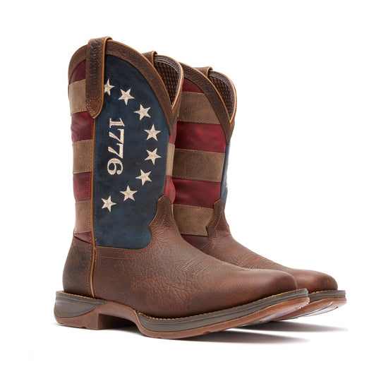 Durango Men's Rebel America 250 Flag 11" Square Toe Western Boot - Briar Pitstop - DDB0566 - Overlook Boots