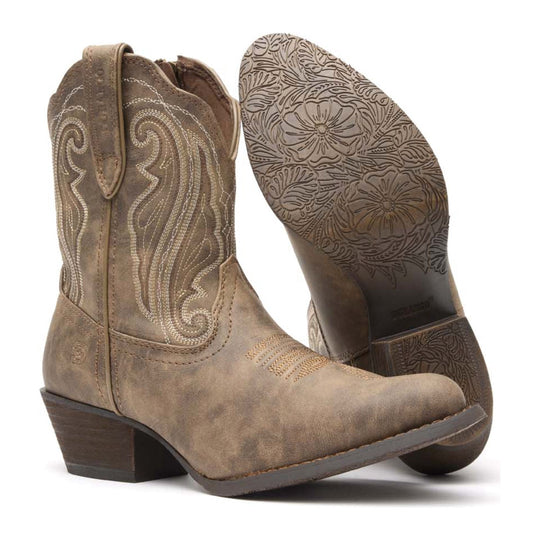 Durango Women's Crush 8" Distressed Shortie Western Boot - Driftwood - DRD0372 - Overlook Boots