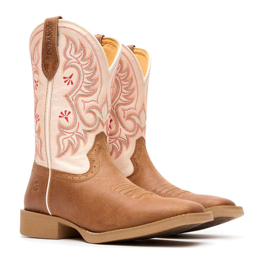 Durango Shyloh Bota Vaquera para Mujer, 10 Pulgadas, Punta Cuadrada - Honey Tan/Metallic Peach - DRD0482 - Imagen 4