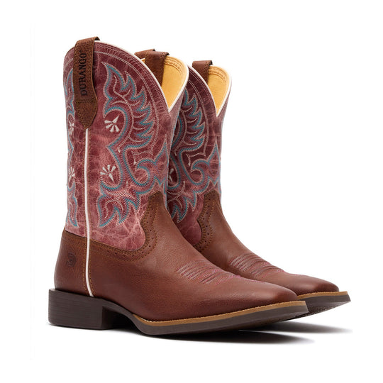 Durango Women's Shyloh 10" Square Toe Western Boot - Rusty Brown/Dusty Rose - DRD0484 - Overlook Boots