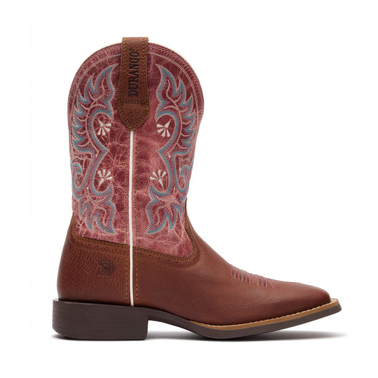 Durango Women's Shyloh 10" Square Toe Western Boot - Rusty Brown/Dusty Rose - DRD0484 - Overlook Boots