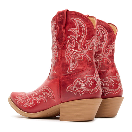 Durango Women's Shyloh Pony 8" Snip Toe Western Boot - Crimson Red - DRD0490 - Overlook Boots