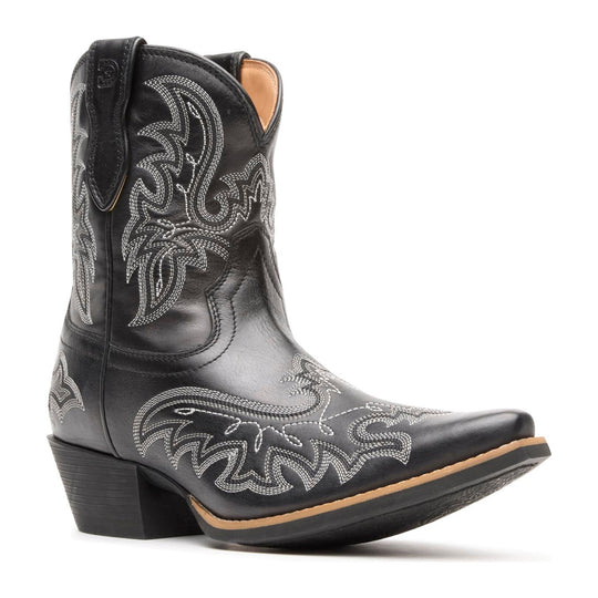 Durango Shyloh Pony Bota Vaquera para Mujer, 8 Pulgadas, Punta Snip - Polished Black Onyx - DRD0491